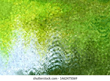 Light Green, Yellow vector abstract mosaic pattern. Modern abstract illustration with triangles. Brand new style for your business design.