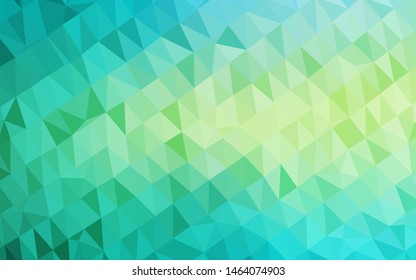 Light Green, Yellow vector abstract mosaic background. Triangular geometric sample with gradient.  Elegant pattern for a brand book.