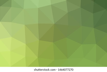 Light Green, Yellow vector abstract mosaic background. A sample with polygonal shapes. Triangular pattern for your business design.