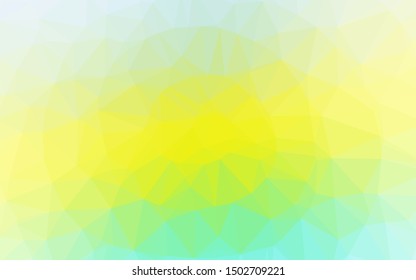 Light Green, Yellow vector abstract mosaic pattern. Shining illustration, which consist of triangles. Textured pattern for background.