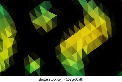 Light Green, Yellow vector abstract polygonal texture. Colorful abstract illustration with gradient. Brand new design for your business.