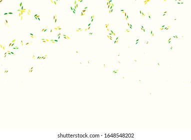Light Green, Yellow vector abstract backdrop with leaves. Modern geometrical abstract illustration with leaves. Pattern for wallpapers, coloring books.