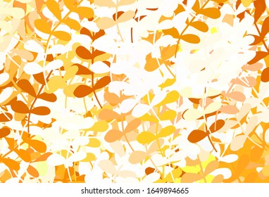 Color verde claro, fondo abstracto del vector amarillo con hojas. hojas sobre un elegante patrón natural con gradiente. Nuevo estilo para el diseño de su empresa.