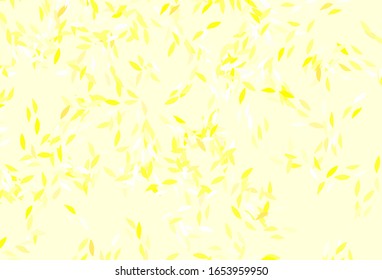Light Green, Yellow vector abstract backdrop with leaves. Sketchy doodles with leaves on blurred background. Hand painted design for web, wrapping.