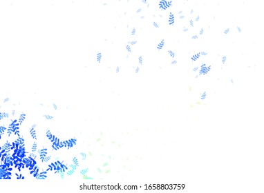 Light Green, Yellow vector abstract design with leaves. leaves on elegant natural pattern with gradient. New template for your design.