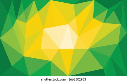 Light Green and Yellow vector abstract polygonal pattern. Shining illustration, which consist of triangles. Three Colour Style