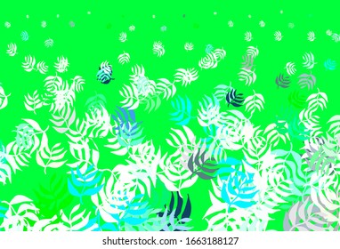 Light Green, Yellow vector abstract background with leaves. leaves on blurred abstract background with gradient. Elegant pattern for your brand book.