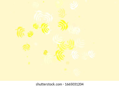 Light Green, Yellow vector abstract backdrop with leaves. Blurred decorative design in Indian style with leaves. Hand painted design for web, leaflets.