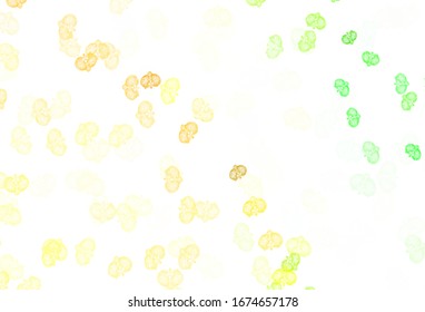 Light Green, Yellow vector abstract background with flowers. An elegant bright illustration with flowers. New template for your brand book.