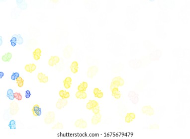 Light Green, Yellow vector abstract backdrop with flowers. Illustration with colorful abstract doodle flowers. A new texture for your wallpaper design.