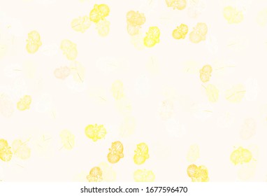 Light Green, Yellow vector abstract background with flowers. Glitter abstract illustration with flowers. Hand painted design for web, leaflets.