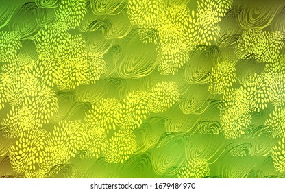 Light Green, Yellow vector abstract doodle pattern. Blurred decorative design in Indian style with flowers. A completely new template for your business design.