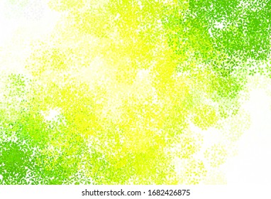 Light Green, Yellow vector abstract background with leaves. Brand new colored illustration in blurry style with leaves. Brand new design for your business.