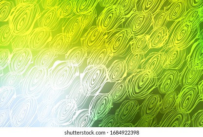 Light Green, Yellow vector abstract doodle background. Creative illustration in blurred style with roses. The pattern can be used for wallpapers and coloring books.