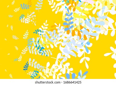Light Green, Yellow vector abstract background with leaves. An elegant bright illustration with leaves in Natural style. Brand new design for your business.