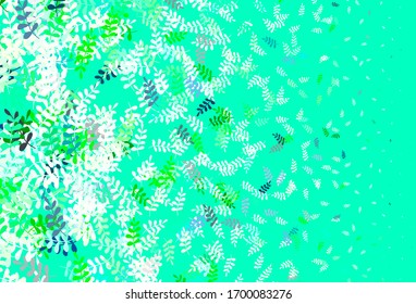 Light Green, Yellow vector abstract backdrop with leaves. Doodle illustration of leaves in Origami style with gradient. Brand new style for your business design.
