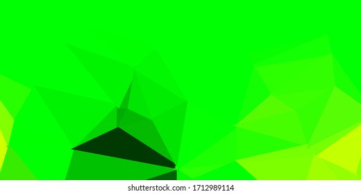Patrón triángulo abstracto verde claro, vector amarillo. Ilustración abstracta moderna con triángulos poligonales. Antecedentes para diseñadores web.