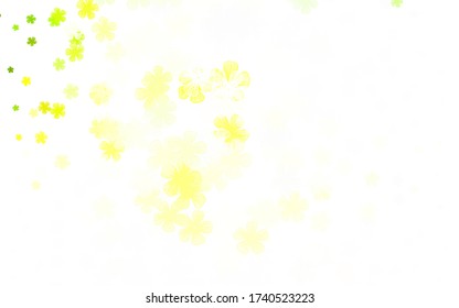 Light Green, Yellow vector abstract backdrop with flowers. Colorful illustration in doodle style with flowers. Pattern for wallpapers, coloring books.