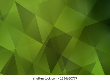 Patrón de mosaico abstracto vectorial amarillo, verde claro. Ilustración abstracta moderna con triángulos. Patrón texturizado para sus antecedentes.
