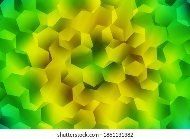 Hellgrüne, gelbe, abstrakte polygonale Vorlage. Polygonale abstrakte Illustration mit Farbverlauf. Dreiecksmuster für Ihr Design.