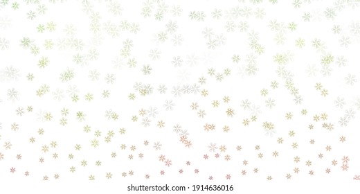 Light green, yellow vector abstract background with leaves. Sketchy doodles with leaves on blurred background. Brand new business design.