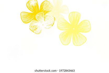 Light Green, Yellow vector abstract design with flowers. Creative illustration in blurred style with flowers. The best design for your business.