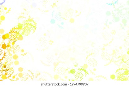 Light Green, Yellow vector abstract pattern with flowers Decorative design of flowers on white background. Colorful pattern for kid's books.