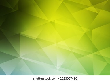 Light Green, Yellow vector abstract mosaic backdrop. Triangular geometric sample with gradient.  Pattern for a brand book's backdrop.