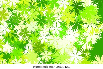 Light Green, Yellow vector abstract background with flowers. Modern abstract illustration with flowers. The best design for your business.