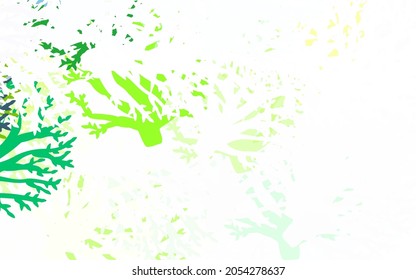 Light Green, Yellow vector abstract pattern with leaves, branches. Decorative design in Indian style on white background. Brand new design for your business.