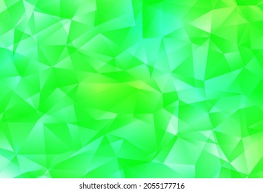 Patrón de mosaico abstracto vectorial amarillo, verde claro. Ilustración colorida y brillante con triángulos. Diseño poligonal para su sitio web.
