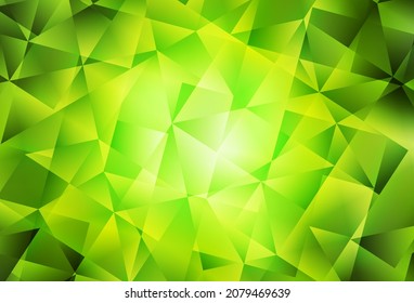 Light Green, Yellow vector abstract polygonal template. Shining polygonal illustration, which consist of triangles. Brand new design for your business.