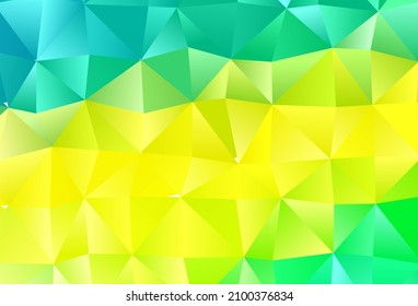 Light Green, Yellow vector abstract mosaic backdrop. A completely new color illustration in a vague style. The best triangular design for your business.