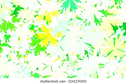 Light Green, Yellow vector abstract design with trees, branches. Colorful illustration in doodle style with flowers. Brand new style for your business design.