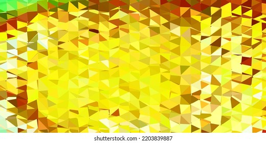 Textura de triángulo abstracto de vector amarillo verde claro. Ilustración abstracta moderna con triángulos poligonales. Su diseño para aplicaciones.