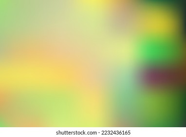 Verde claro, patrón abstracto de vector amarillo borroso. Una ilustración de color completamente nueva en un estilo bokeh. Diseño sencillo para su negocio.