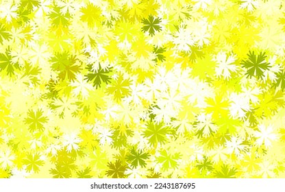 Light Green, Yellow vector abstract backdrop with flowers. An elegant bright illustration with flowers. Pattern for wallpapers, coloring books.