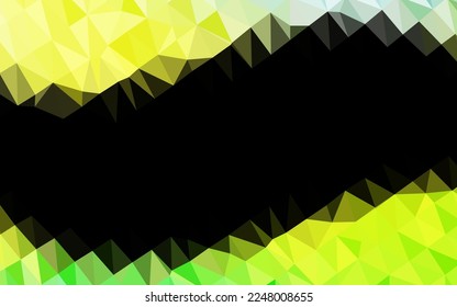 Verde claro, textura policonal abstracta de vector amarillo. Ilustración creativa en estilo de semitono con gradiente. Patrón triangular para el diseño de su negocio.