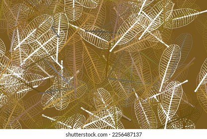 Verde claro, Rastreo abstracto vector amarillo con hojas. Una vaga ilustración abstracta con hojas al estilo de los garabatos. Nuevo estilo para su diseño de negocio.