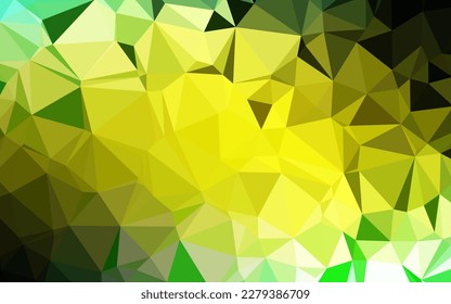 Verde claro, textura policonal abstracta de vector amarillo. Una elegante ilustración brillante con gradiente. El mejor diseño triangular para su negocio.