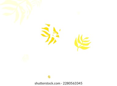 Hellgrüner, gelber, abstrakter Hintergrund mit Blättern. Doodle Illustration der Blätter im Origami-Stil mit Farbverlauf. Handgemalt Design für Web, Prospekte.
