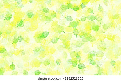 Light Green, Yellow vector abstract background with leaves. Abstract illustration with leaves, flowers in doodles style. Hand painted design for web, leaflets.