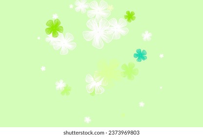 Light Green, Yellow vector abstract backdrop with flowers. Doodle illustration of flowers in Origami style. Hand painted design for web, leaflets.