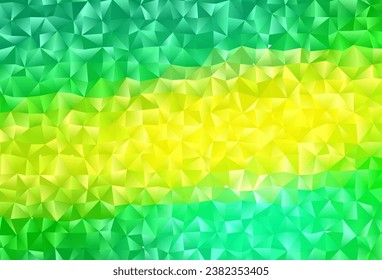 Light Green, Yellow vector abstract mosaic background. Brand new colorful illustration in with gradient. Triangular pattern for your business design.