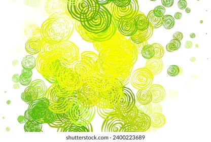 Light Green, Yellow vector abstract background with roses. Brand new colored illustration with flowers. Template for backgrounds of cell phones.
