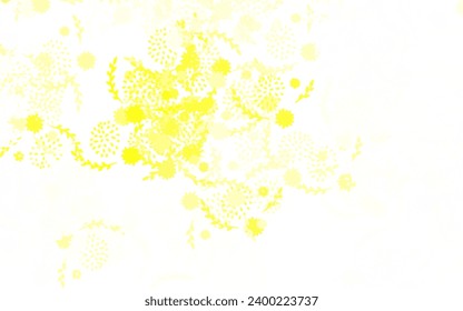Light Green, Yellow vector abstract background with flowers, roses. An elegant bright illustration with flowers. Hand painted design for web, leaflets.