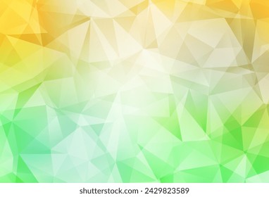 Light Green, Yellow vector abstract mosaic background. A completely new color illustration in a polygonal style. Brand new style for your business design.