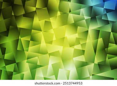 Fondo de mosaico abstracto de Vector amarillo, verde claro. Muestra geométrica triangular con gradiente.  El mejor diseño triangular para su negocio.