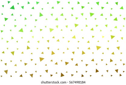 Light Green Yellow vector abstract colorful background, which consist of triangles. Pattern with colored triangles on white background.