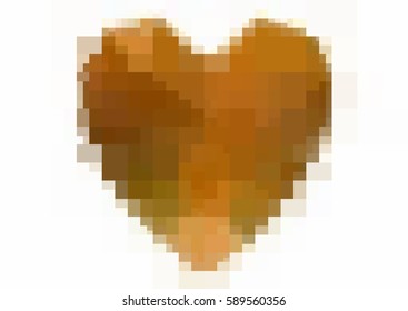 Light Green, Yellow vector abstract rectangle Geometrical Heart on white polygonal background. Happy Valentine's Day Greeting Card. Stock template for your design.